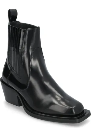 ALOHAS Denver Black Leather Ankle Boots Black