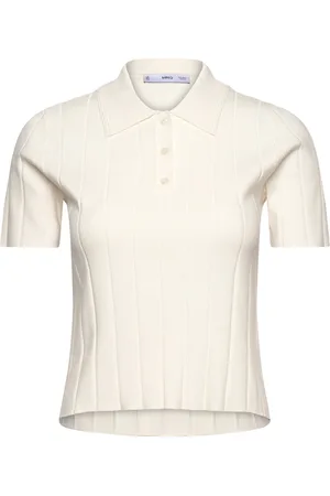 MANGO Polo-Neck T-Shirt Cream