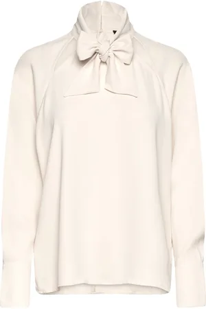 French Connection Carmen Crepe Tie Blouse Cream