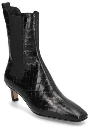 ALOHAS Kaleo Alli Black Leather Ankle Boots Black