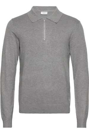 Lindbergh Ecovero L/S Zip Polo Grey