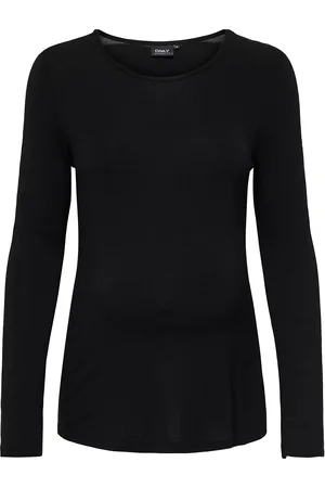 ONLY Olmliliana L/S O-Neck Slit Top Jrs Black