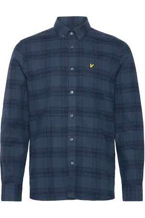 Lyle & Scott Tonal Check Flannel Shirt Navy