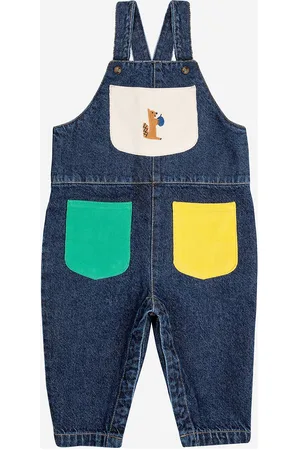 Bobo Choses Baby Hungry Squirrel Denim Dungaree Blue