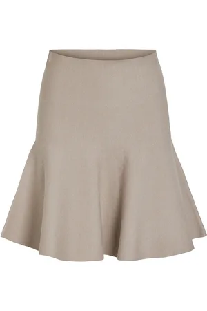 VILA Vizarah Hw Skater Skirt/Ka Beige