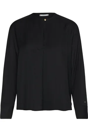 Tommy Hilfiger Fluid Viscose V-Neck Rlxd Blouse Black