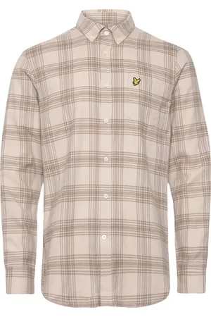 Lyle & Scott Tonal Check Flannel Shirt Beige