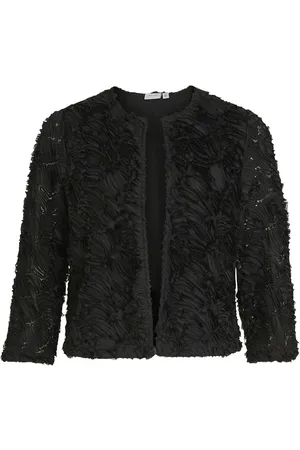 VILA Viliana 4/5 Sleeves O-Neck Cardigan/Ka Black