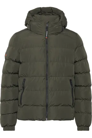 Superdry Hooded Sports Puffer Jacket Khaki