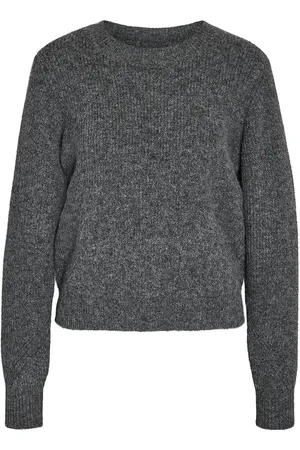 Noisy May Nmnola L/S O-Neck Knit Fwd Grey