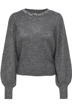 ONLY Onlelsa L/S Pullover Knt Noos Grey