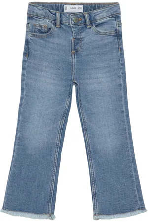 MANGO Flared Finished Jeans Blue