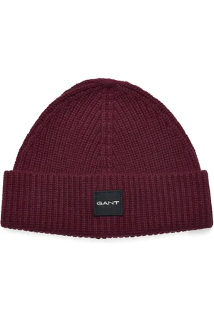 GANT Unisex. Cotton Rib Knit Beanie Burgundy
