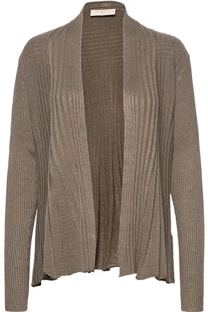 Freequent Cardigan From Freequent In A Soft Material With An Elegant Texture. The Cardigan Green