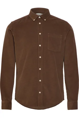 Casual Friday Cfanton Ls Bd Baby Cord Shirt Brown