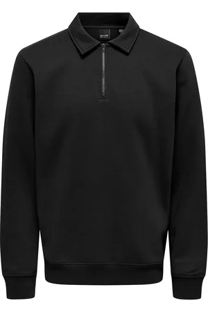 Only & Sons Onsceres 1/4 Zip Sweat Polo Black