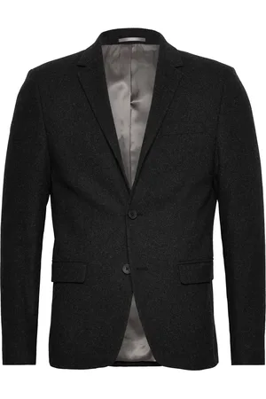 Lindbergh Flannel Wool Blend Blazer Black