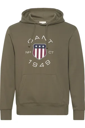 GANT Print Sweat Hoodie Khaki