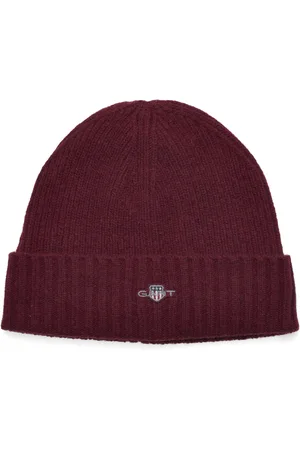 GANT Unisex. Shield Wool Beanie Burgundy