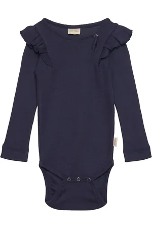 Petit Piao Body L/S Modal Frill Navy
