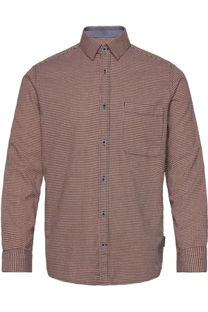 TOM TAILOR Structured Shirt Brown