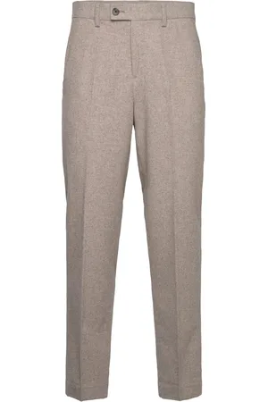 Lindbergh Flannel Wool Blend Formal Pant Beige