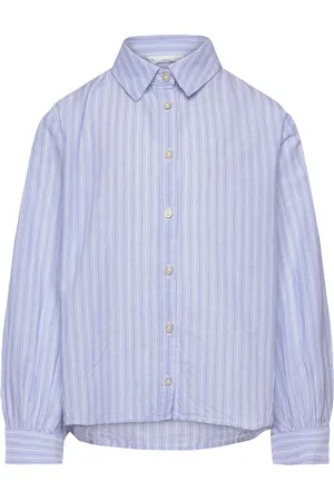 MANGO Striped Shirt Blue