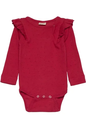 Petit Piao Body L/S Frill Modal Dot Red