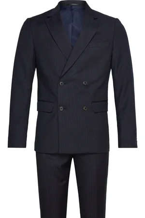 Lindbergh Narrow Striped Db Mens Suit Navy