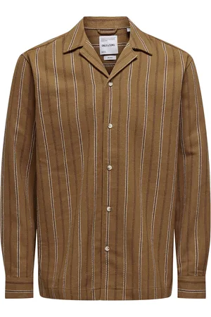 Only & Sons Onstrev Relaxed Ls Shirt Brown