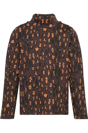 Mini Rodini Leopard Aop Brushed Ls Tee Brown