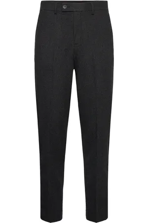 Lindbergh Flannel Wool Blend Formal Pant Black