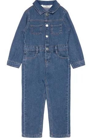 MANGO Denim Shirt Jumpsuit Blue