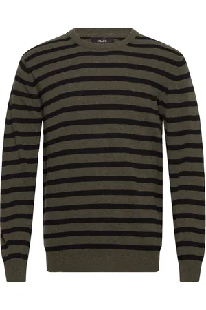 Mads Norgaard Eco Wool Karsten Stripe Knit Khaki