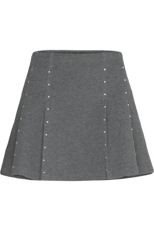 MANGO Mini-Skirt With Studs Grey