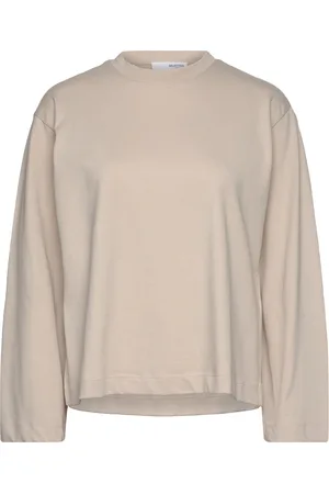 SELECTED Slfelisa Ls Boxy Tee D2 Beige