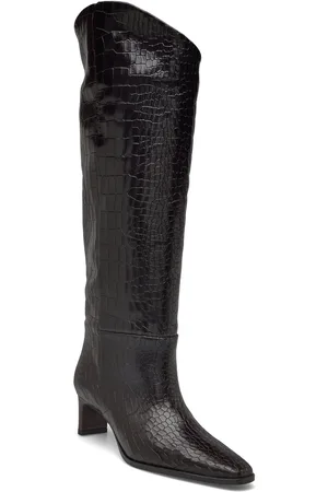 By Malina Esme High Knee Boots Black