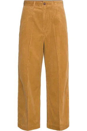 Ralph Lauren Corduroy Wide-Leg Cropped Pant Yellow