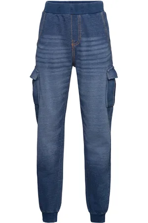 Lindex Trousers Jogging Denim Look Blue