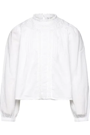MANGO Embroidered Cotton Blouse White