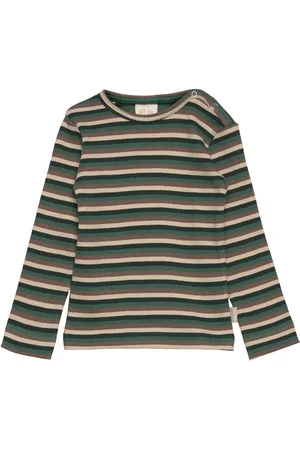 Petit Piao T-Shirt L/S Modal Multi Striped Green