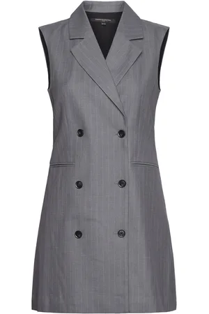 French Connection Fiorella Pin Stripe Tuxedo Dre Grey