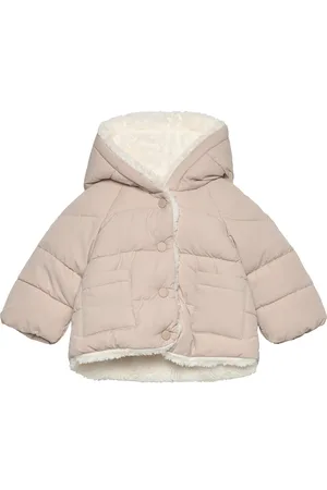 MANGO Hears Hood Quilted Coat Beige