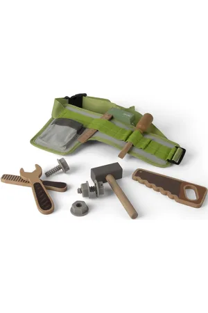 Dantoy Tool Belt Wood In Gift Box 15 Parts Patterned