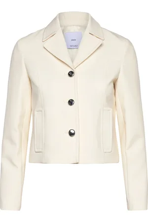 MANGO Jacket With Lapels And Metal Buttons Cream