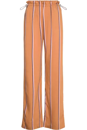 STINE GOYA Gathered Long Pants, 2249 Striped V Orange