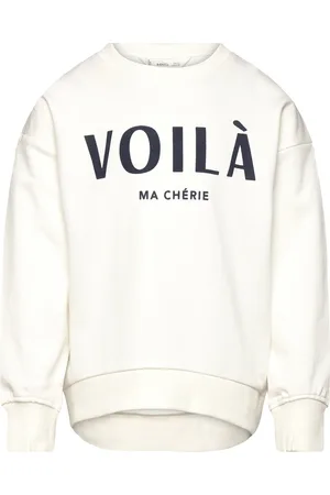 MANGO Printed Cotton Sweatshirt White