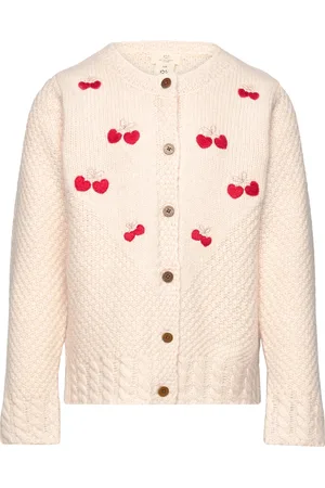 Copenhagen Colors Lambwool Cardigan W. Bow Emb Cream