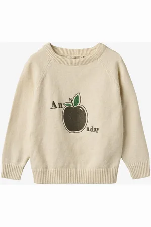 Fliink Alon Apple Text Pullover Cream