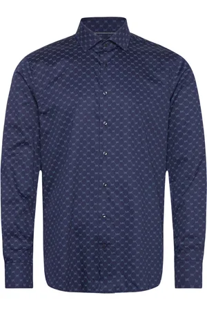 Michael Kors Mk Diamond Print Slim Shirt Navy
